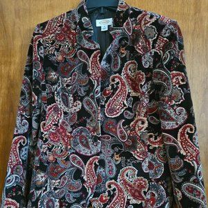 Talbots Women's Dark Brown Multi Paisley Jacket Size 4